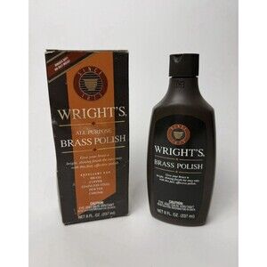 Wright's All Purpose Brass Polish 8 Fl Oz New Old Stock, Brown Bottle